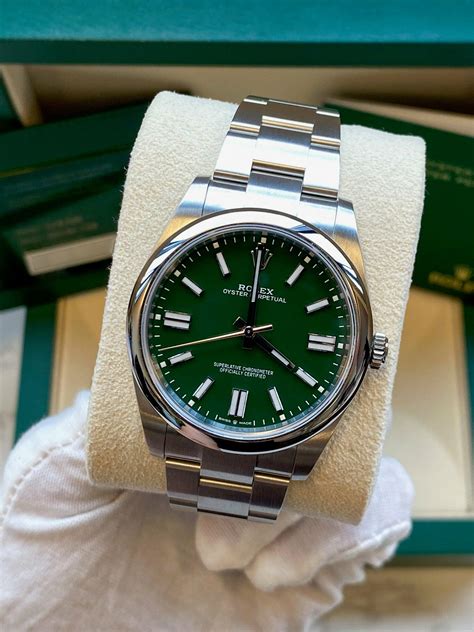 rolex perpetual green gold|rolex oyster perpetual green.